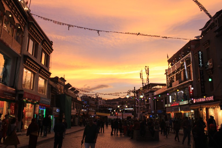 Sunset in Leh Market